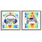 Stupell Industries Rainbow Retro Gaming Phrases 2pc Floating Frame Set, design by Kim Allen